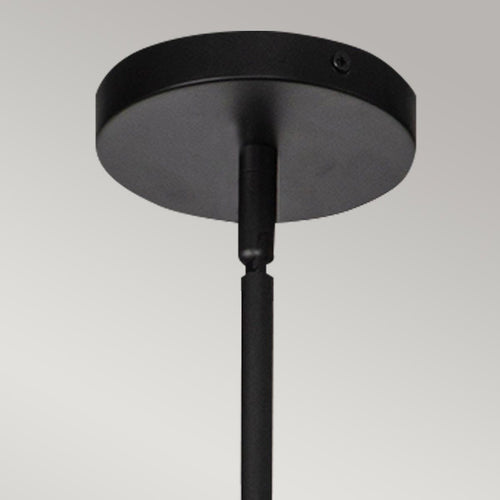 Kuppel-Pendelleuchte Modern Mattschwarz, Natur 1x E27