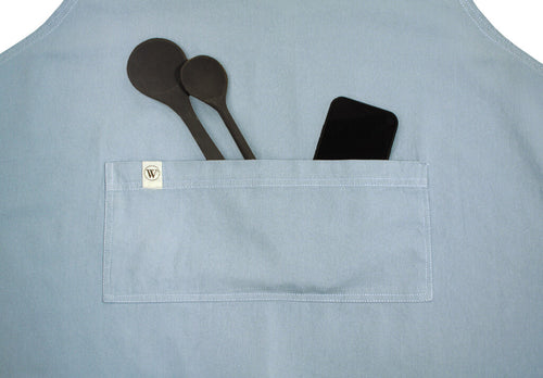 Walra - Keukenschort Cook with Happiness - 75x90 cm - Jeans Blauw