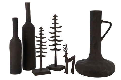 J-Line decoratie kerstboom - aluminium - donkerbruin - large