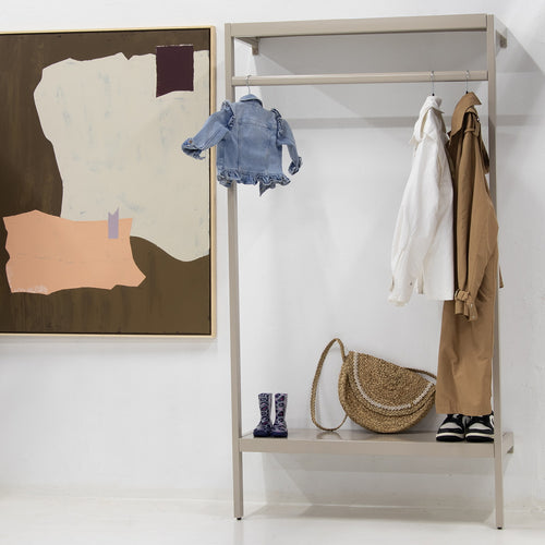 Giga Meubel Kapstok Manoué - Beige - Metaal - 100x40x185cm - vtwonen shop