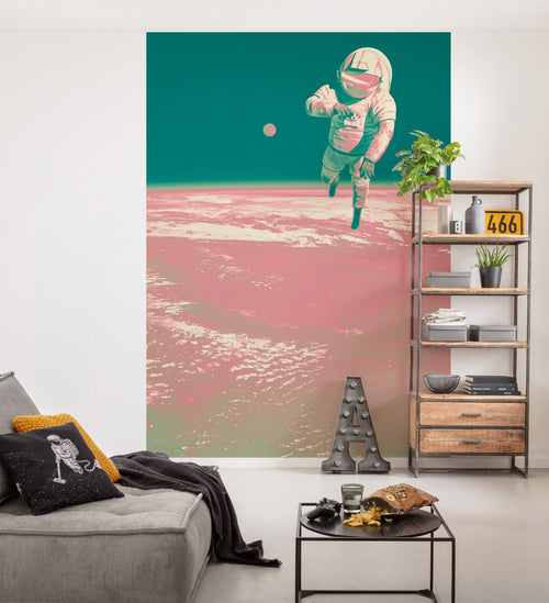 Komar fotobehang planeten in de ruimte roze en groen - 200 x 280 cm - 610836 - vtwonen shop