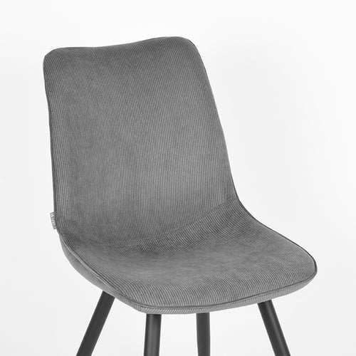 LABEL51 Eetkamerstoel Jort - Grijs Ribstof - Set van 2 - vtwonen shop