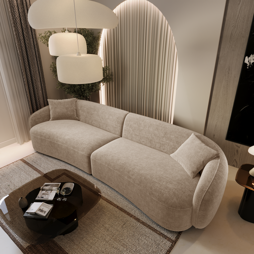 Sia Home - Rechte bank CELINE - Geweven stof - Mol - 260cm