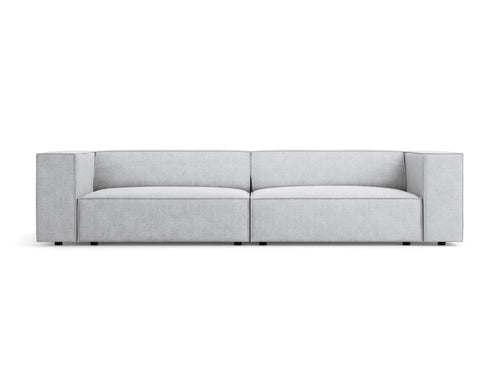 Cosmopolitan Design Bank Arendal 4-zits, chenille met ribbeleffect, lichtgrijs - 102x244x70cm