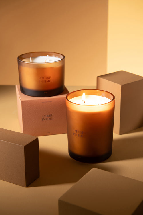 J-Line geurkaars Accords Essentiels - Ambre Intime - oker - 28U