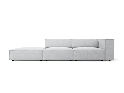 Cosmopolitan Design linker bank Arendal 4-zits, chenille met ribbeleffect, lichtgrijs - 102x262x70cm