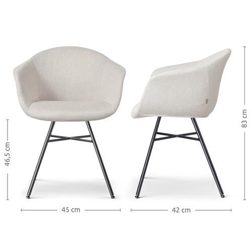 Nolon Noa-Otis Eetkamerstoelen Set van 2 - Beige - Zwarte Poten - vtwonen shop