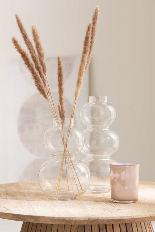 J-Line droogbloemen Bundel Pennisetum - gedroogd gras - bruin - 2 stuks