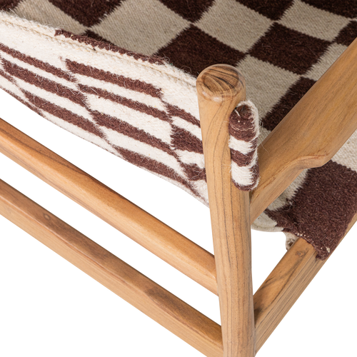 WOOOD fauteuil met houten frame Zano - Hout - Naturel/Bruin - 76x73x67