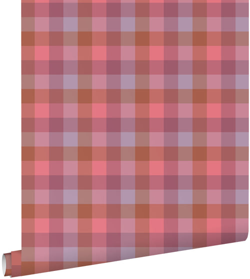 ESTAhome behang ruiten paars, roze en blauw - 50 x 900 cm - 132063