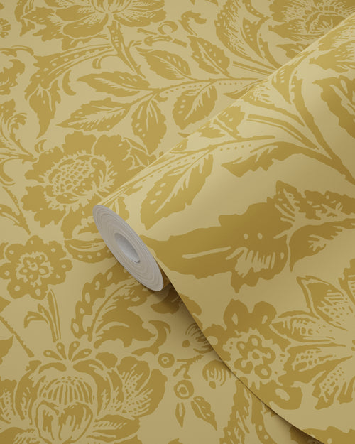 ESTAhome behang vintage bloemen vergrijsd olijfgroen - 50 x 900 cm - 131682