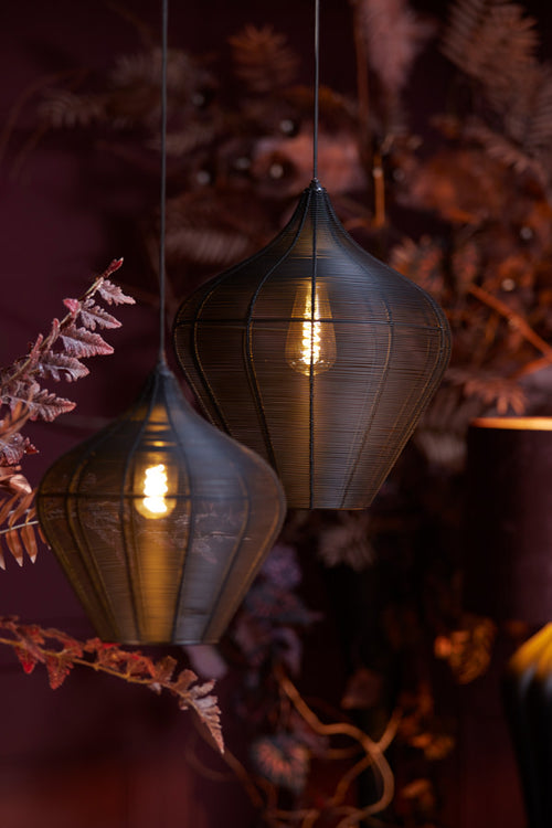Light & Living hanglamp  - zwart - 27x27x29.5 cm
