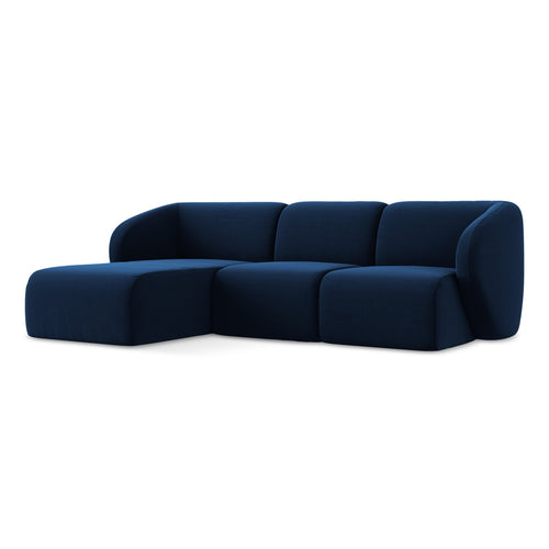 LaMiaSofa hoekbank links Cervo - velours - koningsblauw - 248x166x83
