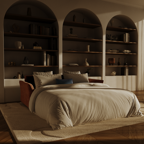 Premium Interiors - Slaapbank CHERY - getextureerd fluweel terracotta 176.5cm