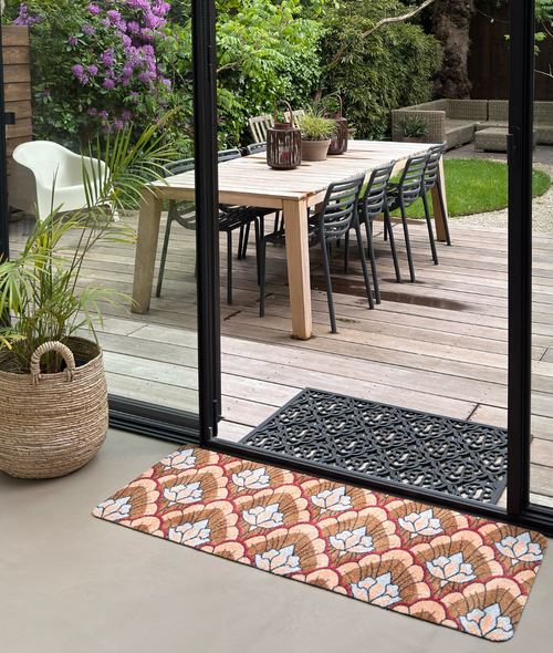 LXmatten Deurmat June Flower Brown - 120 x 50 cm