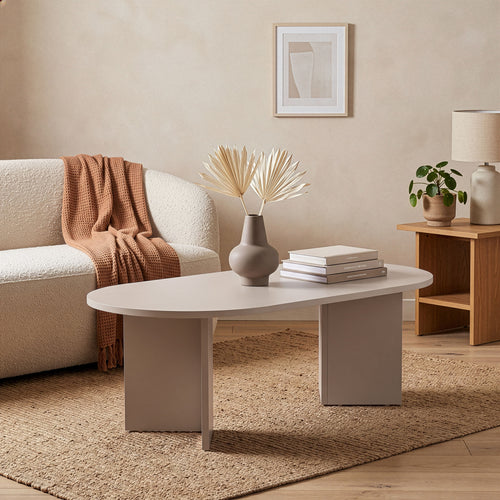 Calicosy - IRIS Ovale salontafel L119 cm - Kasjmier - 60x119x39,8 cm