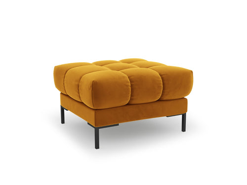 Cosmopolitan Design Poef Bali flueel, geel - 60x60x41cm