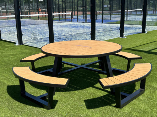 MaximaVida ronde aluminium picknicktafel Bermuda Ø 250 cm zwart - vtwonen shop