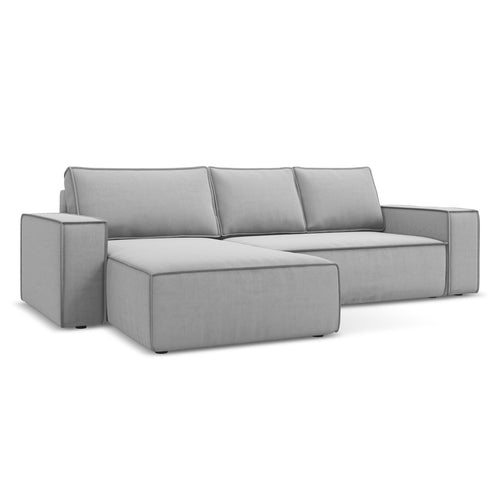 LaMiaSofa hoekbank links Livorno - velours - grijs - 290x185x82