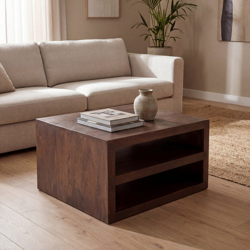 StarFurn Salontafel Brussel - Bruin Hout - 80x80x40cm