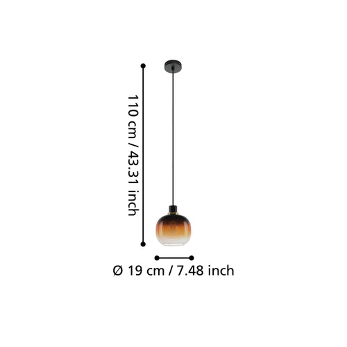 EGLO hanglamp Oilella - e27 - 19 cm - zwart/geelkoper - vtwonen shop