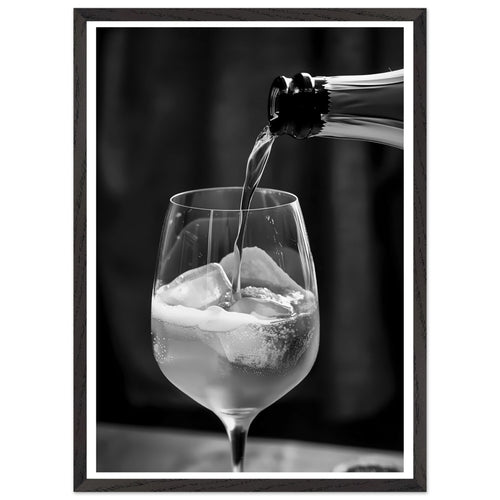 Artfulprints Poster met Lijst Aperol Spritz - Lifestyle black-white   - 50x70 cm - Zwart / Wit