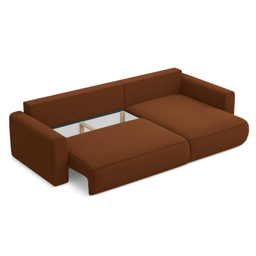 LaMiaSofa hoekbank rechts Perugia - velours - terracotta - 278x149x82