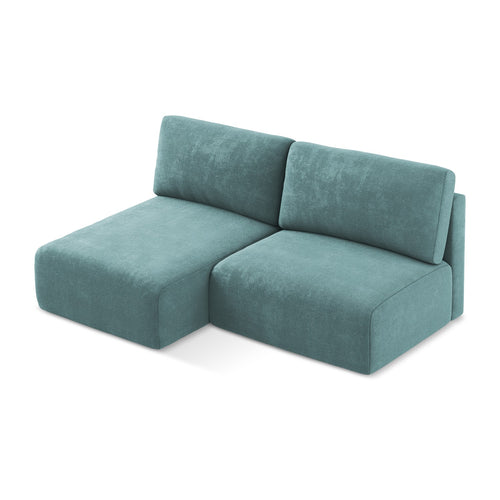 LaMiaSofa hoekbank links Ostia - chenille stof - jeans - 210x149x79