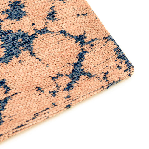 Lola&Moi vloerkleed Indian Blue - goud - 80x150cm