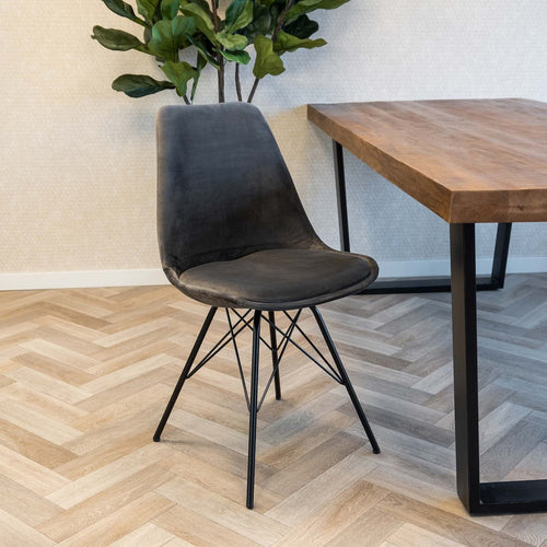 Kick kuipstoel Velvet - Donkergrijs - vtwonen shop