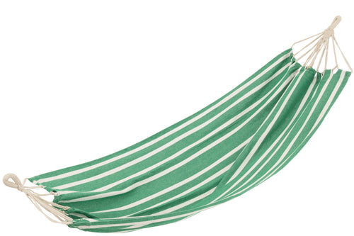 J-Line hangmat Strepen - katoen/polyester - donkergroen/wit