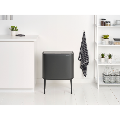 Bo Touch Bin, met 3 binnenemmers, 3 x 11L - Confident Grey - vtwonen shop