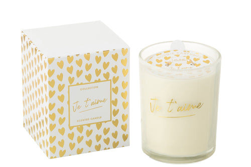 J-Line geurkaars Je T'aime - Ginger & Ylang - glas - goud - large -  70U