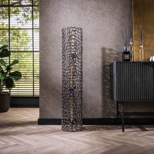 Giga Meubel Vloerlamp Weaver - Zwart Metaal - 3-Lichts - 25x25x122cm - vtwonen shop