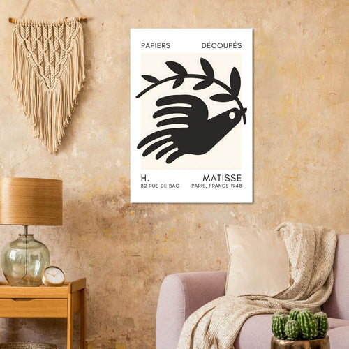 Artfulprints  Matisse - Peace dove black   poster 30x40 cm - vtwonen shop