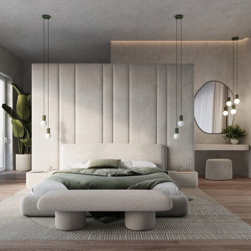 Sollux Lighting Hanglamp HALO 2P olijfgroen - 15x15x120cm