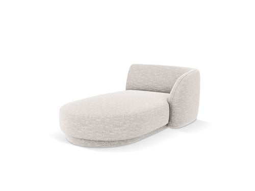 Micadoni - Rechter chaise longue "Miley" chenille, lichtgrijs - 156x90x70cm