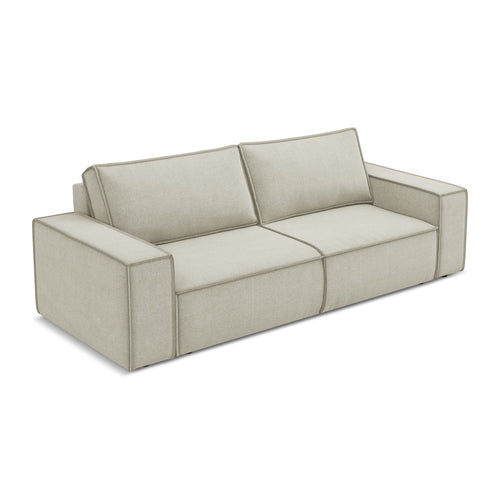LaMiaSofa 3-zits slaapbank Livorno - textuurstof - lichtbeige - 255x105x85