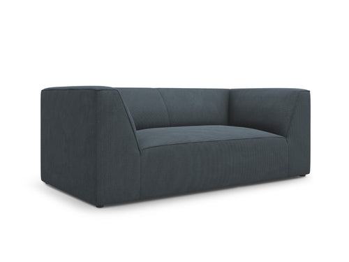 Micadoni Bank Ruby 2-zits, ribfluwelen, blauw - 93x174x69cm