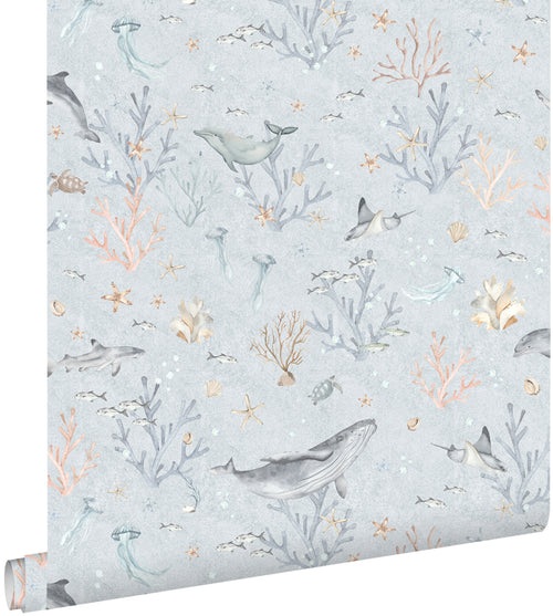 ESTAhome behang onderwaterwereld blauw - 50 x 900 cm - 131259 - vtwonen shop