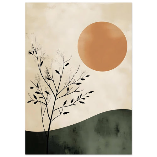 Artfulprints Poster Boho – Sunset hill   - A4 21x29.7 cm - Meerkleurig