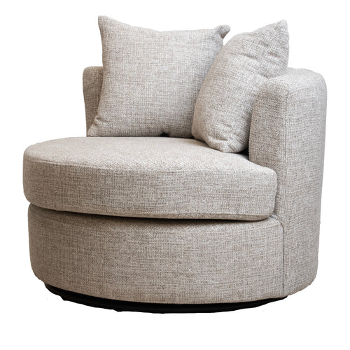 Giga Meubel Draaifauteuil Thony - Beige Chenille Stof - 93x88x84cm
