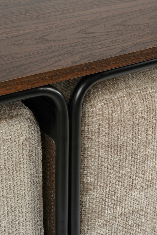 Mica Decorations Salontafel met Poefs - 3-delig - L79 x B45 x H41 cm - Lichtgrijs - vtwonen shop