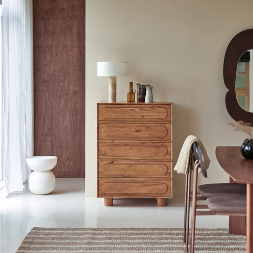 Tikamoon Opbergkist van massief acacia - Naturel