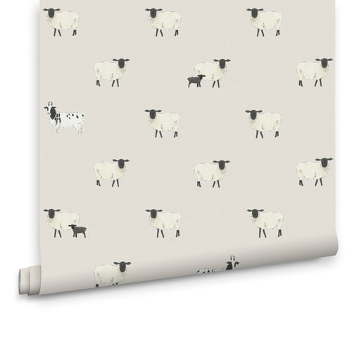 Sophie Allport Vliesbehang Kinderkamer - Sheep Off White