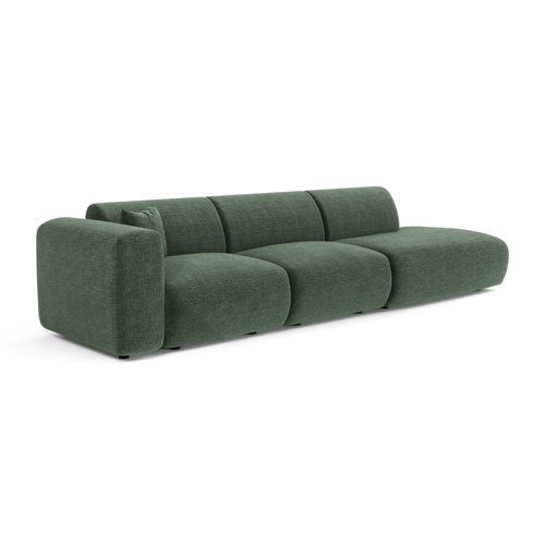 Sia Home - Rechte bank MYRA - Fluweel met patroon - Smaragdgroen - 310cm - vtwonen shop