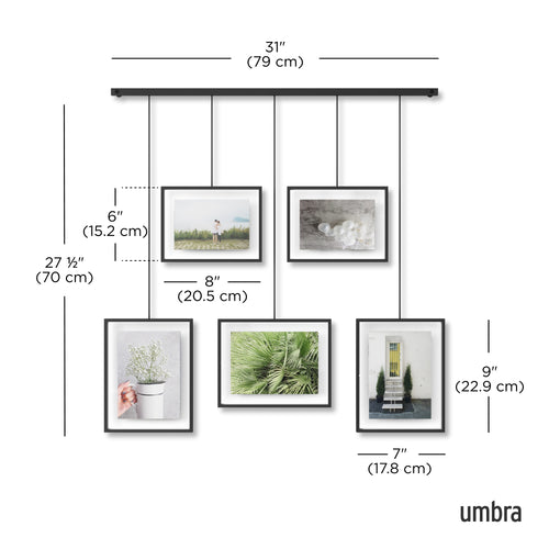 Umbra set met fotolijsten (5) Exhibit - 79 x 3 x 43 cm - Zwart