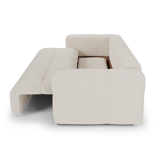 Premium Interiors - Slaapbank met opbergruimte VIBE - bouclé-stof crème 247cm