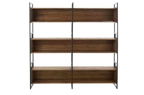 J-Line rek - hout/metaal - zwart/naturel - large