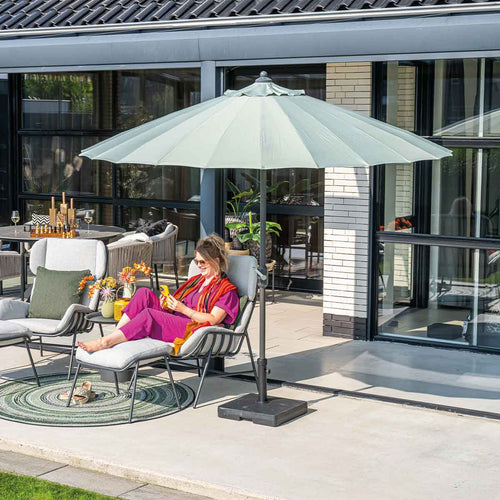 Manilla parasol - Ø250 cm - carbon black - olijf - vtwonen shop